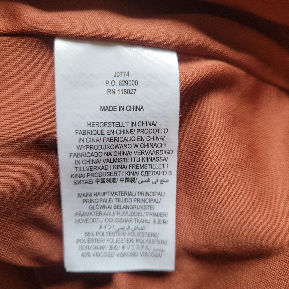 Boden Ingrid Jacquard Knit Shift Dress 8P Rust Long Sleeve Pocket Petite - Picture 10 of 11